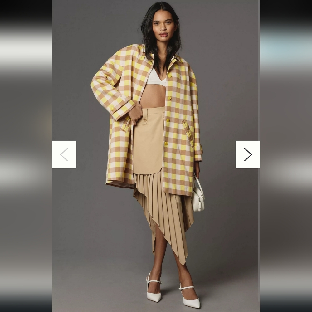 Maeve by Anthropologie Gingham Swing Jacket in a Yellow Size xs - Picture 5 of 15